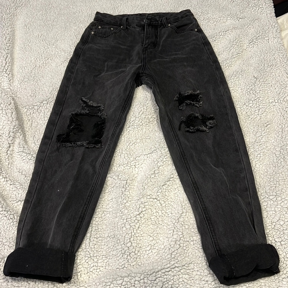 shein black ripped jeans